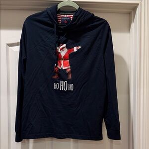 Navy Blue Hooded Santa Shirt